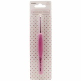 Крючок вязальный "Рукоделие" односторонний алюминиевый с прорезиненной ручкой,розовый, 5.5мм KVRR5.5